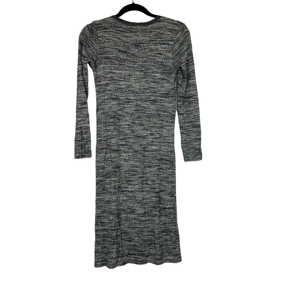 Splendid Womens Textured Knit Dress Gray Grey Long Sleeve V-Neck Size Small - Picture 5 of 11